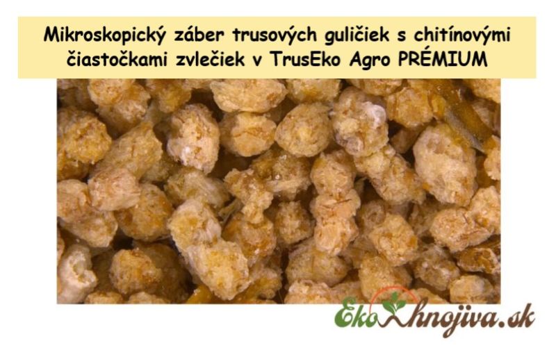 TrusEko Agro PREMIUM, Hmyzie hnojivo je Slovenské organické hnojivo z hmyzieho trusu - v detaile trusu sú viditeľné tmavohnedé čiastky chitínových zvlečiek