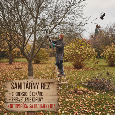 Upratovanie a strihanie - sanitárny rez v okrasnej záhrade na jeseň